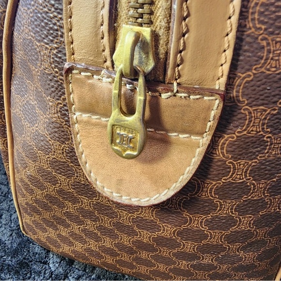 Celine Macadam Boston Bag PVC Coated Canvas Leather Authentic. - Picture 8 of 16